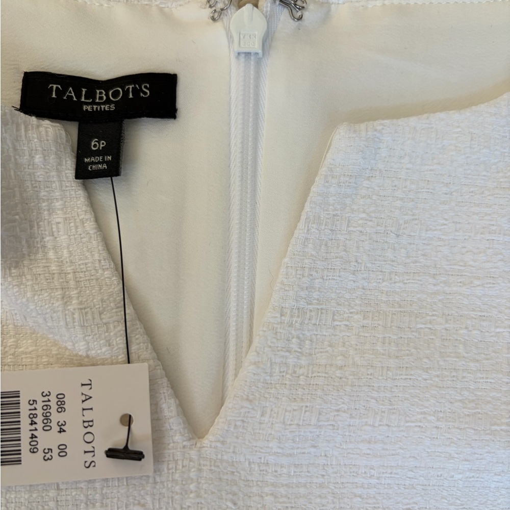 Talbots Red, Pink, and White Color Block Women’s Textured Dress Sz 6P - Picture 3 of 8